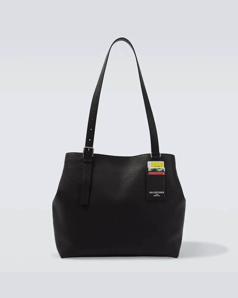Balenciaga Tote Bag Credit aus Leder Schwarz