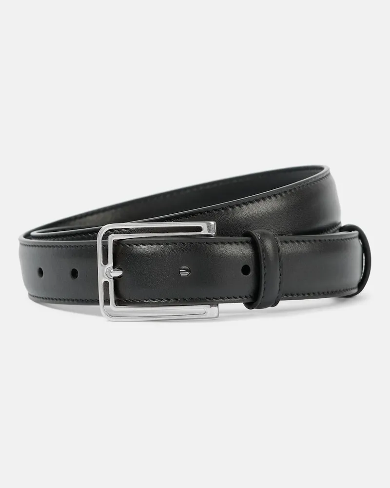 The Row Gürtel Frame aus Leder Schwarz