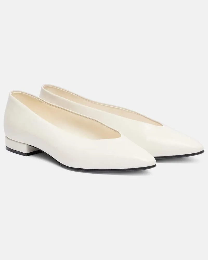Loro Piana Ballerinas Rebecca aus Leder Weiß
