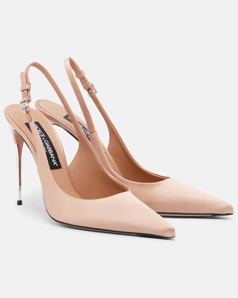Dolce & Gabbana Slingback-Pumps DG aus Satin Rosa