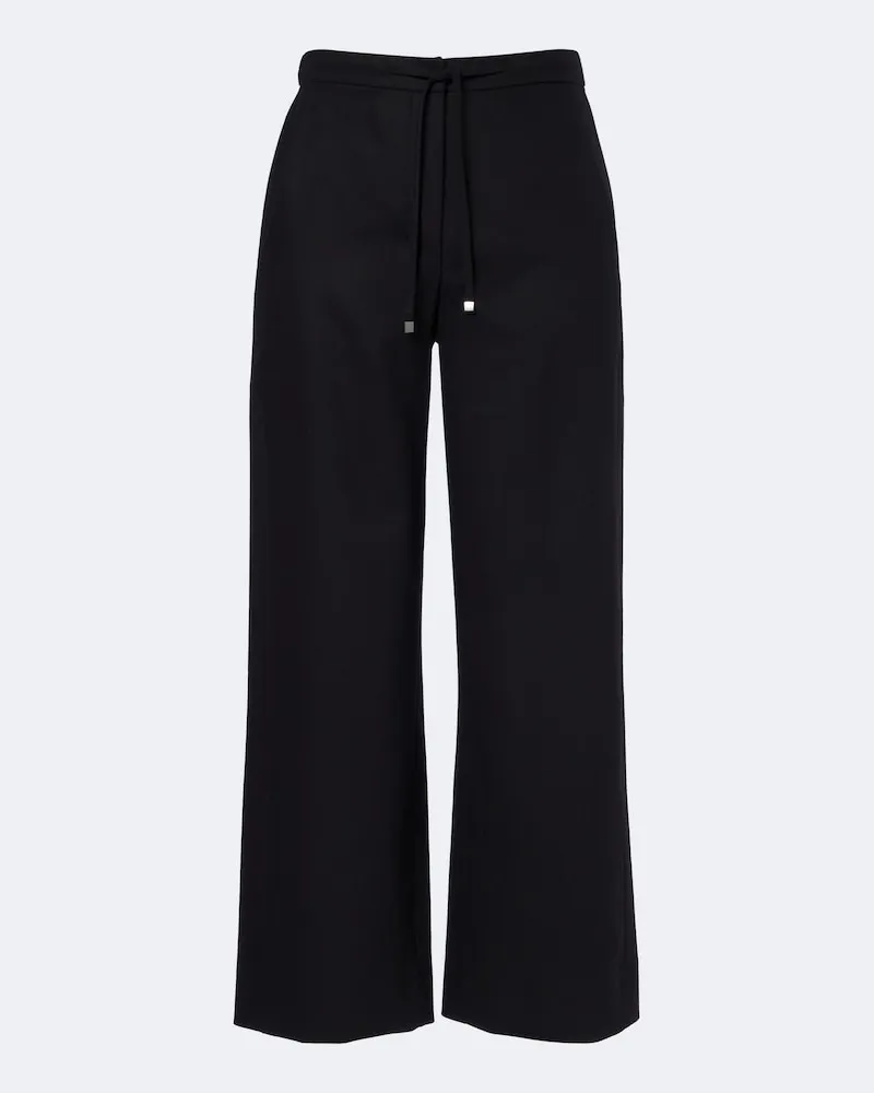 Max Mara Weite Hose aus Wolle Schwarz