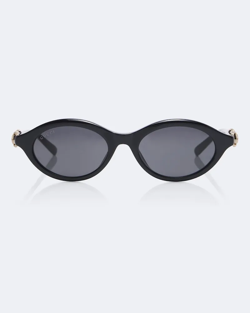 Gucci Runde Sonnenbrille Horsebit Schwarz