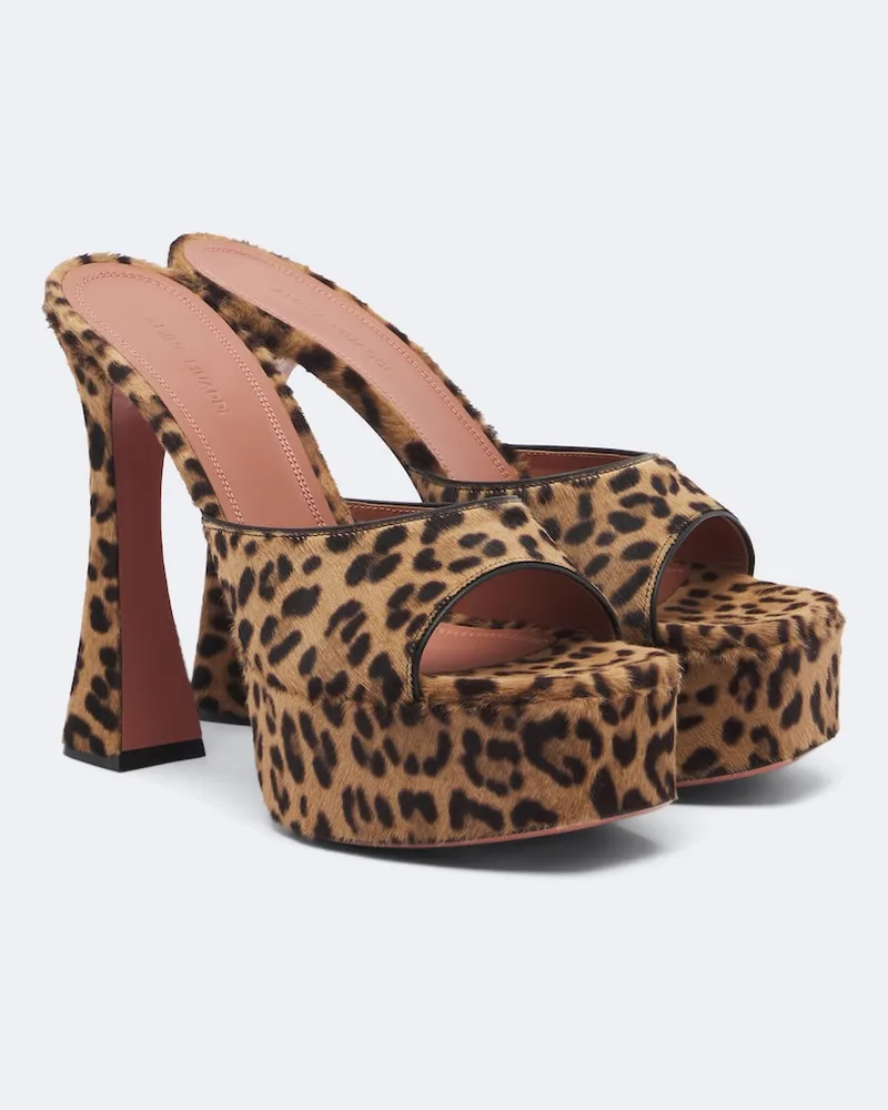Amina Muaddi Plateau-Mules Dalida aus Kalbshaar Multicolor