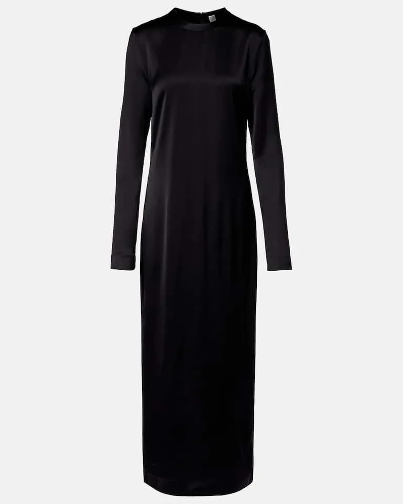 Totême Maxikleid aus Satin Schwarz
