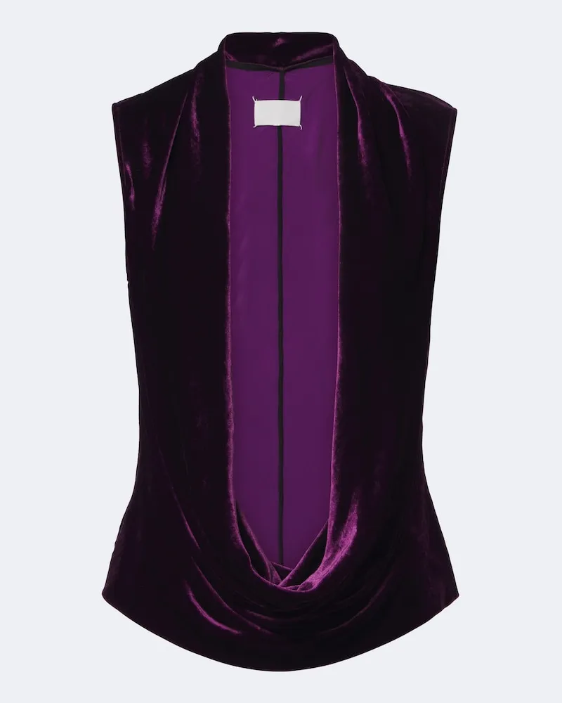 Maison Margiela Top aus Samt Violett