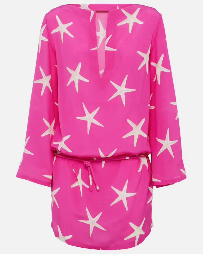 Valentino Garavani Minikleid Starfish aus Seide Rosa
