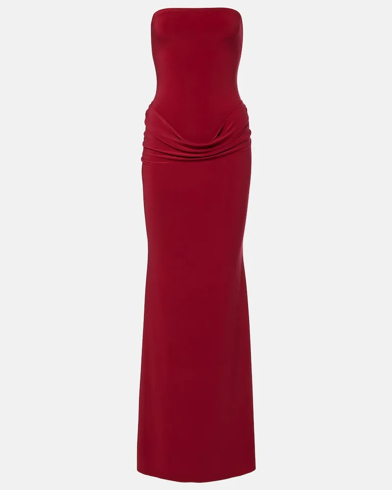 BANANHOT Maxikleid Elice aus Baumwolle Burgunderrot