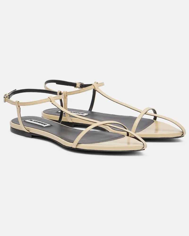 Jil Sander Sandalen aus Leder Weiß