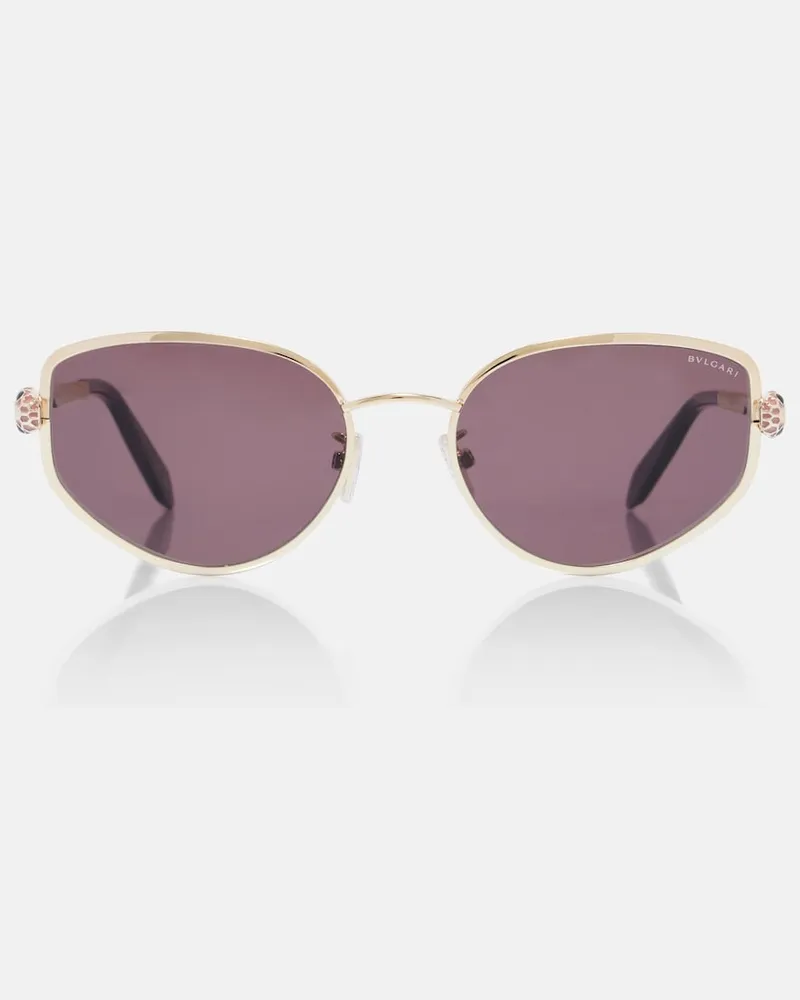 Bulgari Cat-Eye-Sonnenbrille Serpenti Forever Gold
