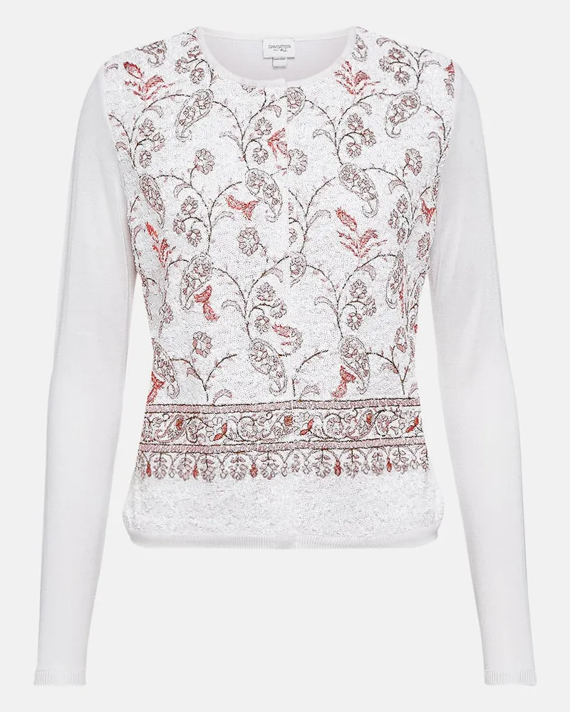 Giambattista Valli Cardigan aus Kaschmir und Seide Weiß