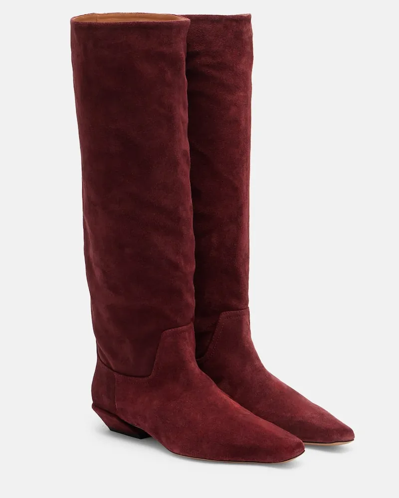 Paris Texas Stiefel Bettina 25 aus Veloursleder Burgund