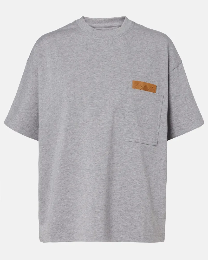 Bottega Veneta T-Shirt Intrecciato aus Jersey Grau