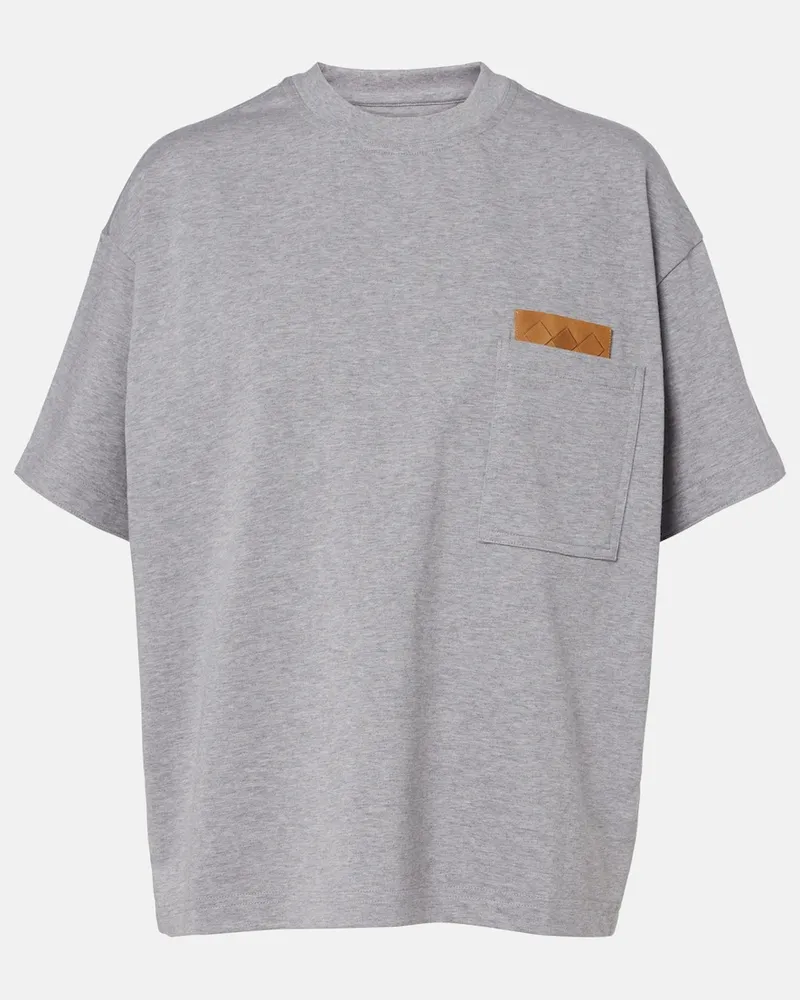 Bottega Veneta T-Shirt Intrecciato aus Jersey Grau