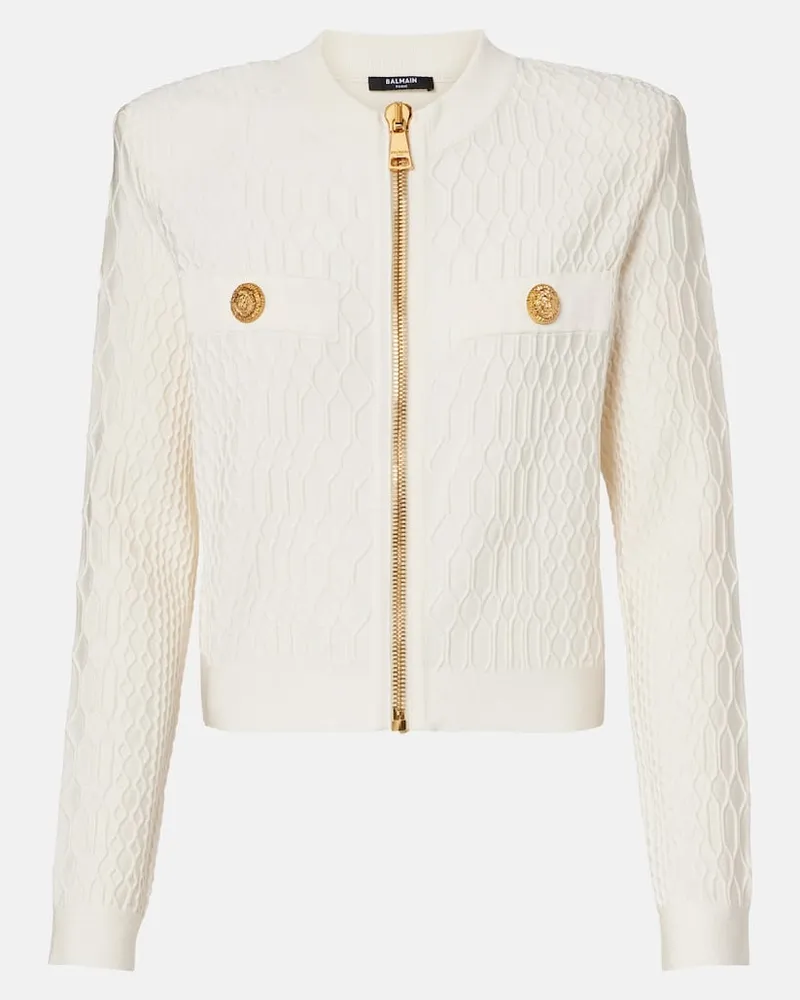 Balmain Jacke aus Strick Weiã
