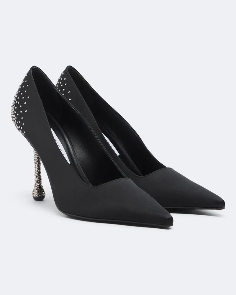 Jimmy Choo Verzierte Pumps Ixia aus Satin Schwarz