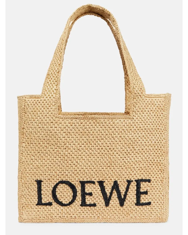 Loewe Paula's Ibiza Tote Bag Medium aus Raffiabast Beige