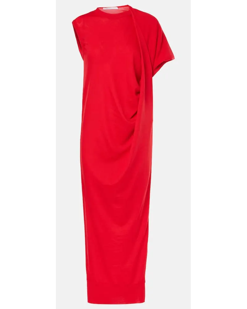 Stella McCartney Maxikleid aus Wolle Rot