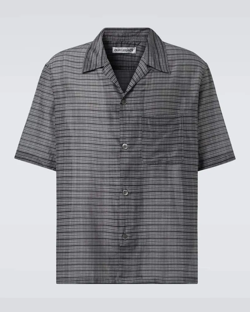 Our Legacy Hemd Heusen aus Baumwolle und Seide Grau