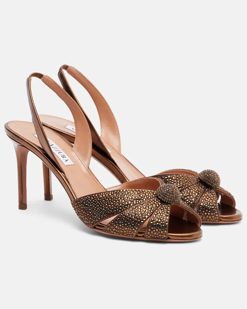 Aquazzura Sandalen Italian Flirt 75 aus Leder Braun