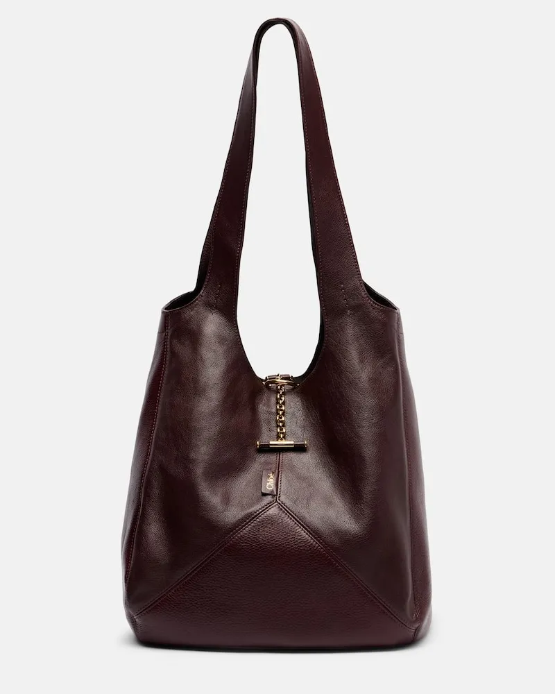 Chloé Chloé Schultertasche Chloé Balloon Medium aus Leder Burgunderrot