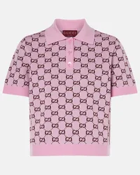 Gucci Polohemd GG aus Jacquard Pink