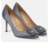 Pumps Hangisi 90 aus Satin mit Kristallen