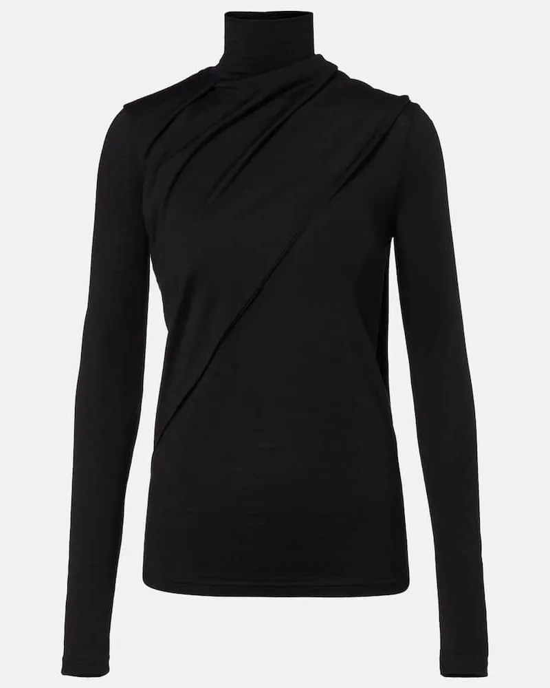 Róhe Róhe Top aus Woll-Jersey Schwarz