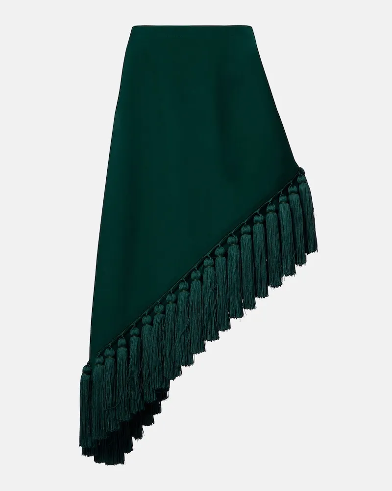 Alaïa Alaïa Midirock aus Woll-Gabardine Grün