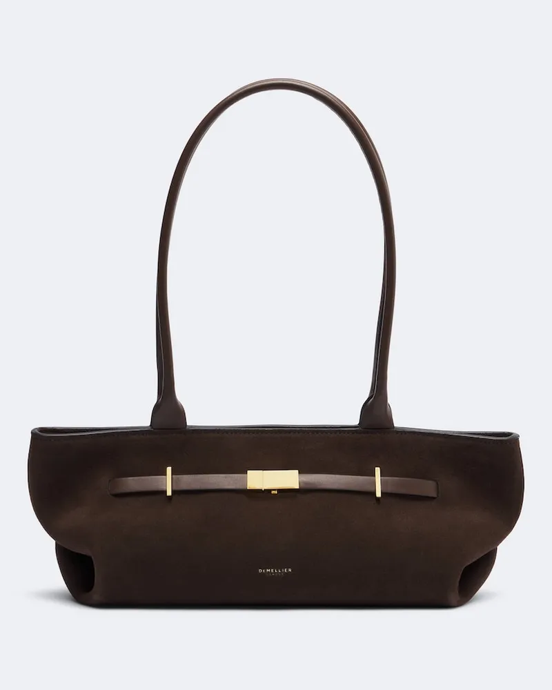 DeMELLIER Schultertasche New York aus Veloursleder Braun