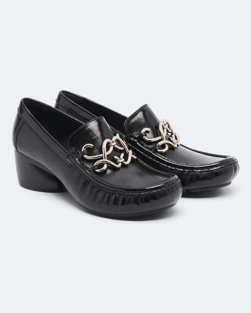 Loewe Loafer-Pumps Oval aus Leder Schwarz