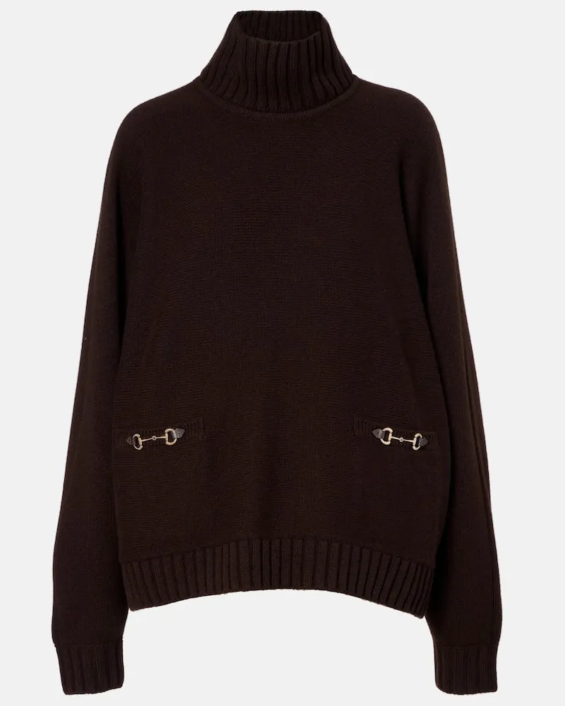 Gucci Pullover aus Wolle und Kaschmir Braun