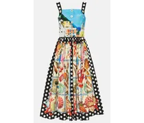 Bedrucktes Midikleid Capri aus Baumwolle