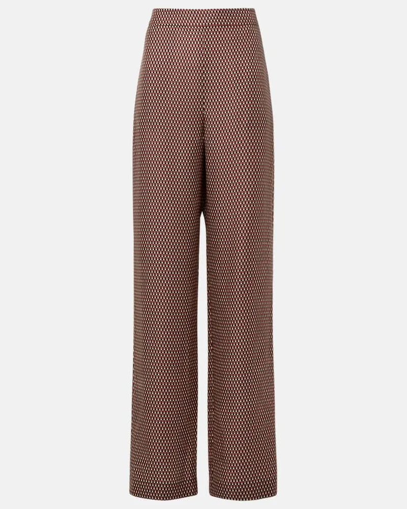 Joseph Gerade High-Rise-Hose aus Seide Multicolor