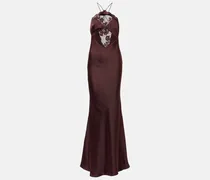 Robe aus Satin mit Spitze