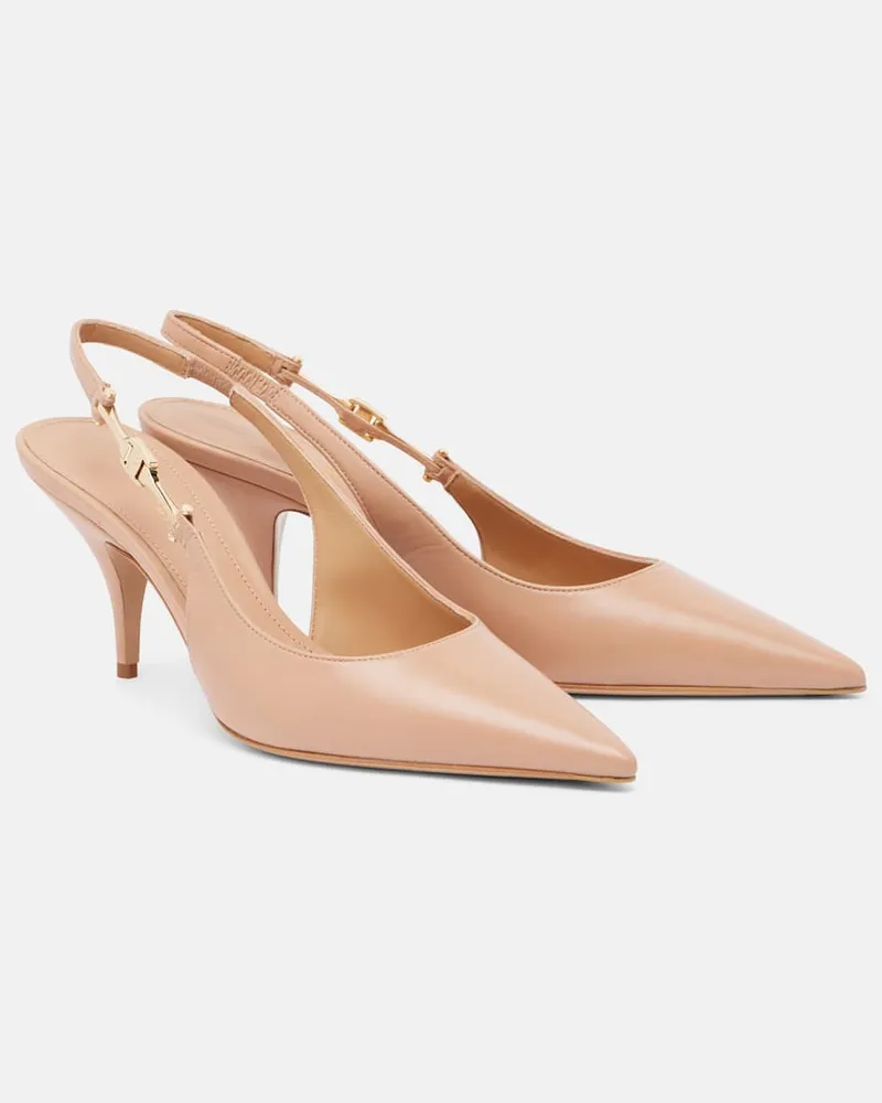 Ferragamo Slingback-Pumps Tally 70 aus Leder Beige