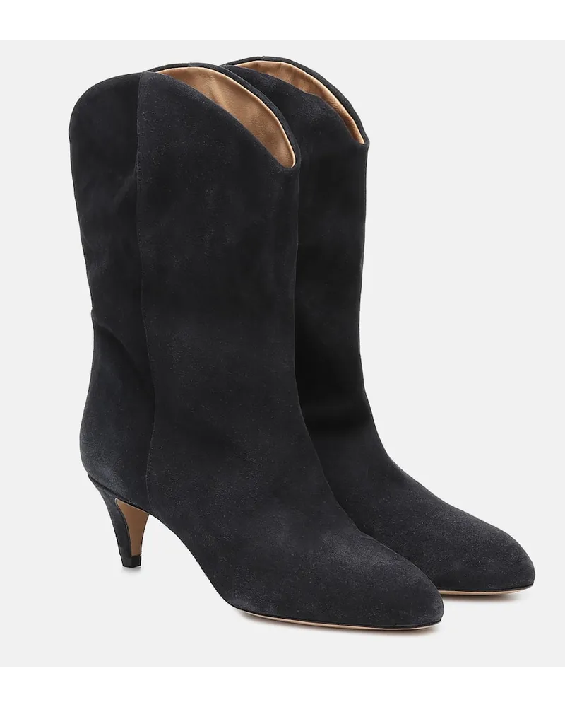 Isabel Marant Ankle Boots Dernee aus Veloursleder Schwarz