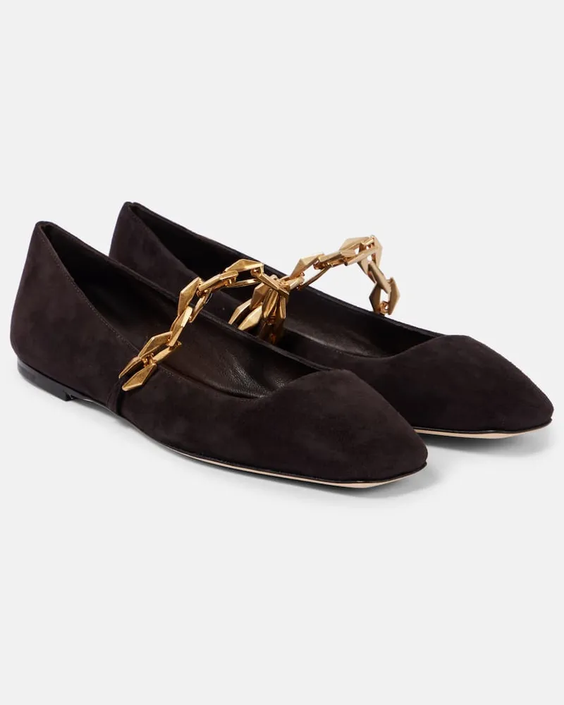 Jimmy Choo Mary-Jane-Ballerinas Diamond Tilda Braun