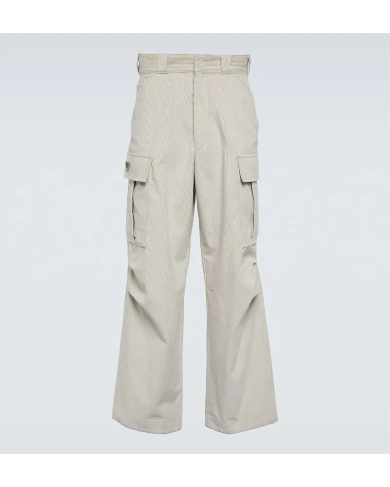 Prada Cargohose aus Baumwolle Weiss