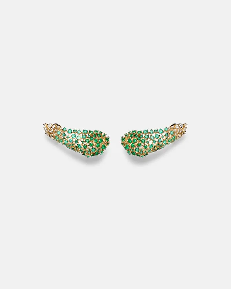 Ananya Ohrringe Scatter aus 18kt Gelbgold mit Diamanten und Smaragden Gold