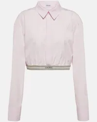 Loewe Cropped-Hemd aus Baumwollpopeline Pink