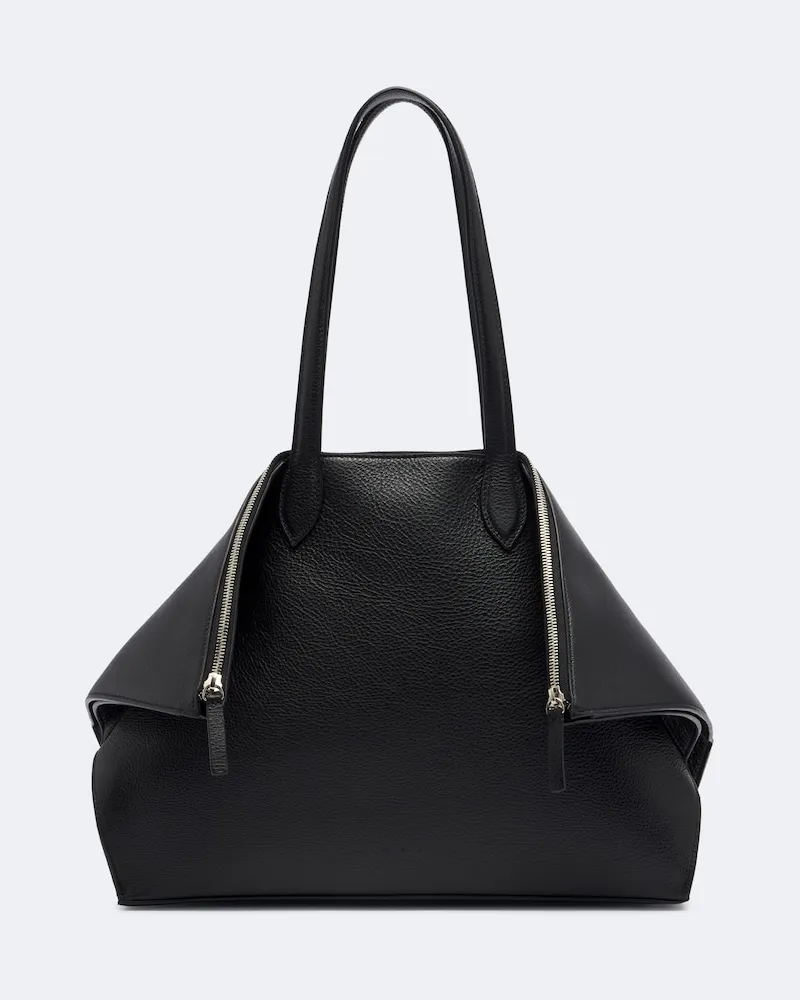 Aesther Ekme Tote Bag Fold Large aus Leder Schwarz