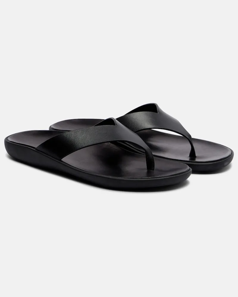 The Row Sandalen Leger aus Leder Schwarz