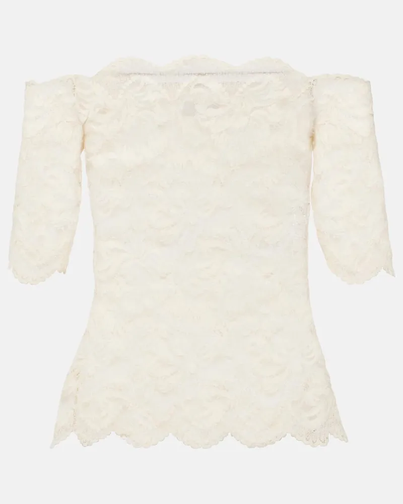 Paco Rabanne Off-Shoulder-Top aus Spitze Weiß