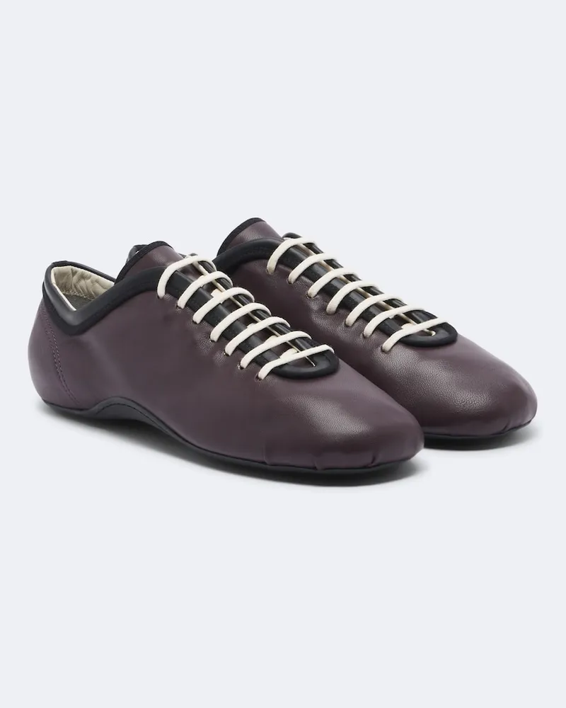 Dries van Noten Sneakers aus Leder Burgunderrot