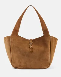 Saint Laurent Tote Le 5 a 7 Bea aus Veloursleder Braun