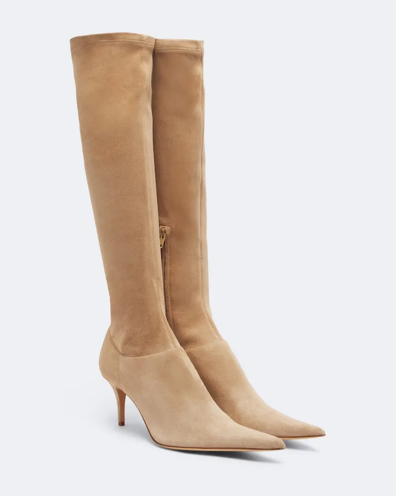 Acne Studios Stiefel aus Veloursleder Beige