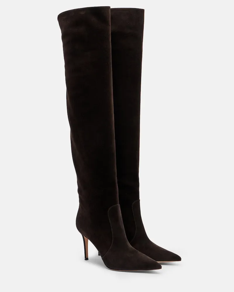 Gianvito Rossi Stiefel Hansen aus Veloursleder Braun