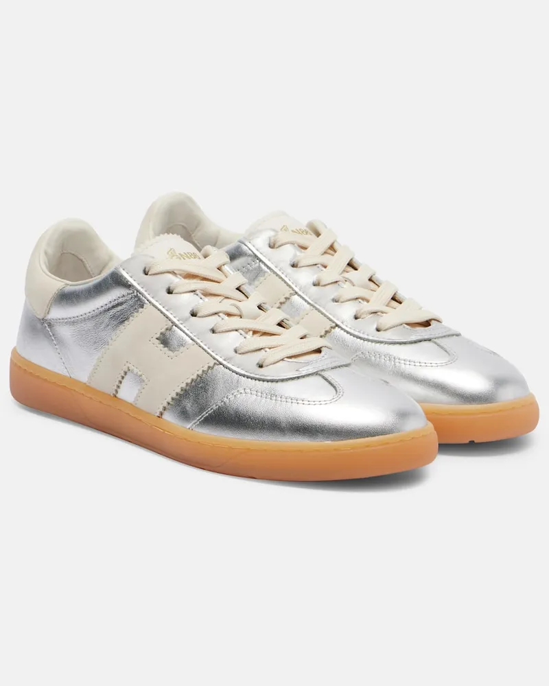 Hogan Sneakers Cool aus Metallic-Leder Silber
