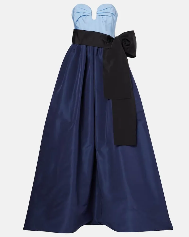 Carolina Herrera New York Robe aus Seide Blau