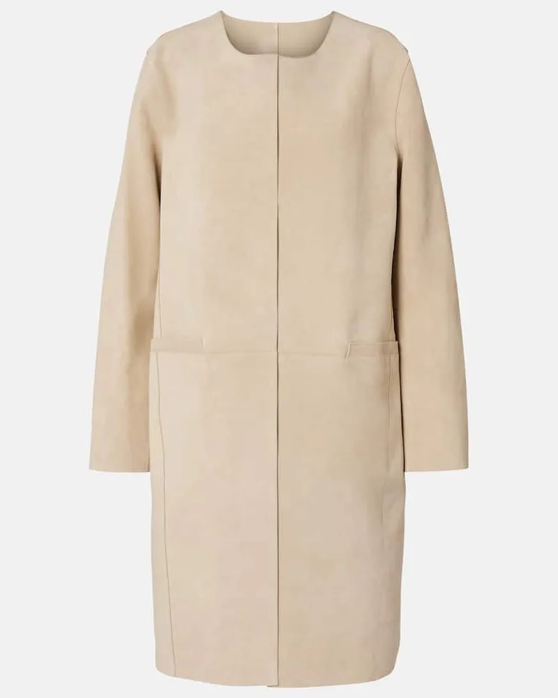 Totême Mantel aus Veloursleder Beige